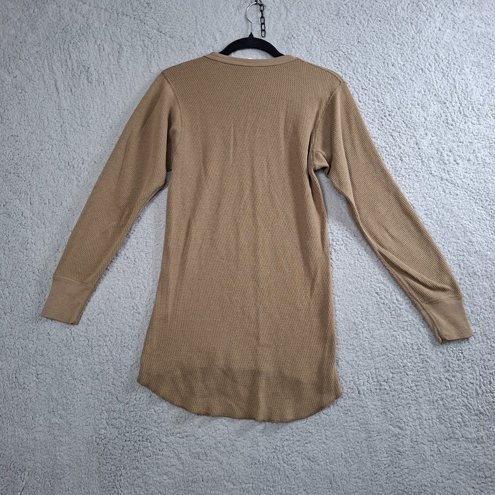 Vintage Morgan Mills Arctex Large Thermal Waffle Knit Shirt Long Sleeve Brown‎ - Picture 2 of 6